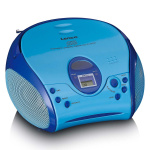 Lenco Boombox met CD-speler FM-radio en stickers Blauw Lenco Boombox met CD-speler FM-radio en stickers Blauw