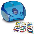 Lenco Boombox met CD-speler FM-radio en stickers Blauw Lenco Boombox met CD-speler FM-radio en stickers Blauw