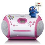 Lenco Boombox met CD-speler FM-radio en stickers Roze