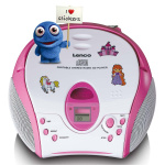 Lenco Boombox met CD-speler FM-radio en stickers Roze