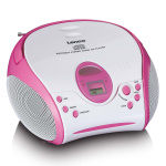 Lenco Boombox met CD-speler FM-radio en stickers Roze