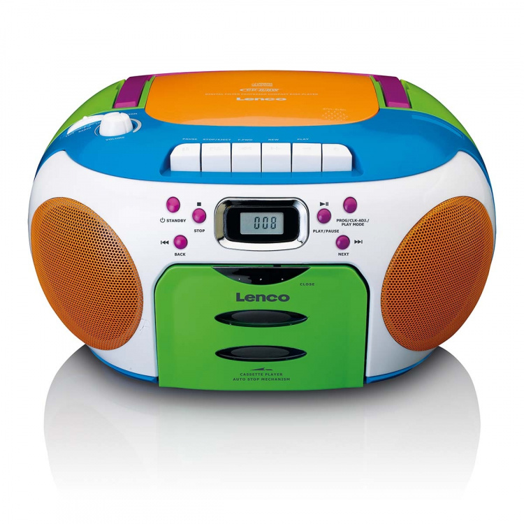 Lenco Draagbare radio met CD en cassette Kids Multi Colour Lenco Draagbare radio met CD en cassette Kids Multi Colour