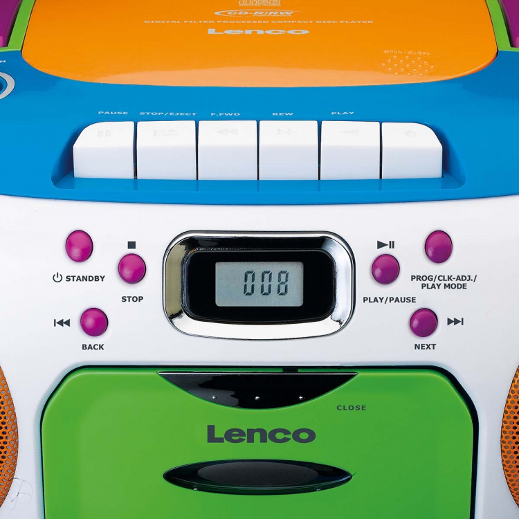 Lenco Draagbare radio met CD en cassette Kids Multi Colour Lenco Draagbare radio met CD en cassette Kids Multi Colour