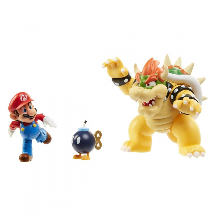 JAKKS Pacific Super Mario 4 Inch Figuurenset Mario vs. Bowser