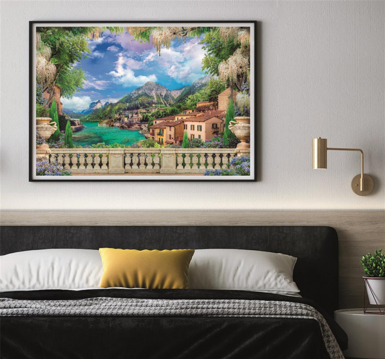 Clementoni 3000 stuks hoogwaardige collectie weelderig terras aan het meer