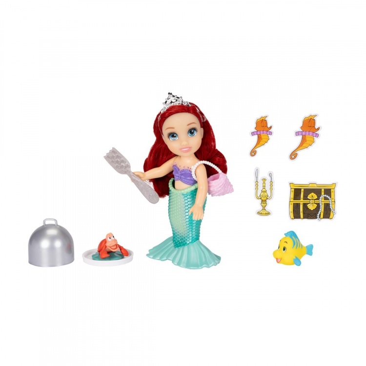 JAKKS Pacific Disney Prinses 6 Inch Petite Pop met Extra Mode & Accessoires Sea to Land Ariel