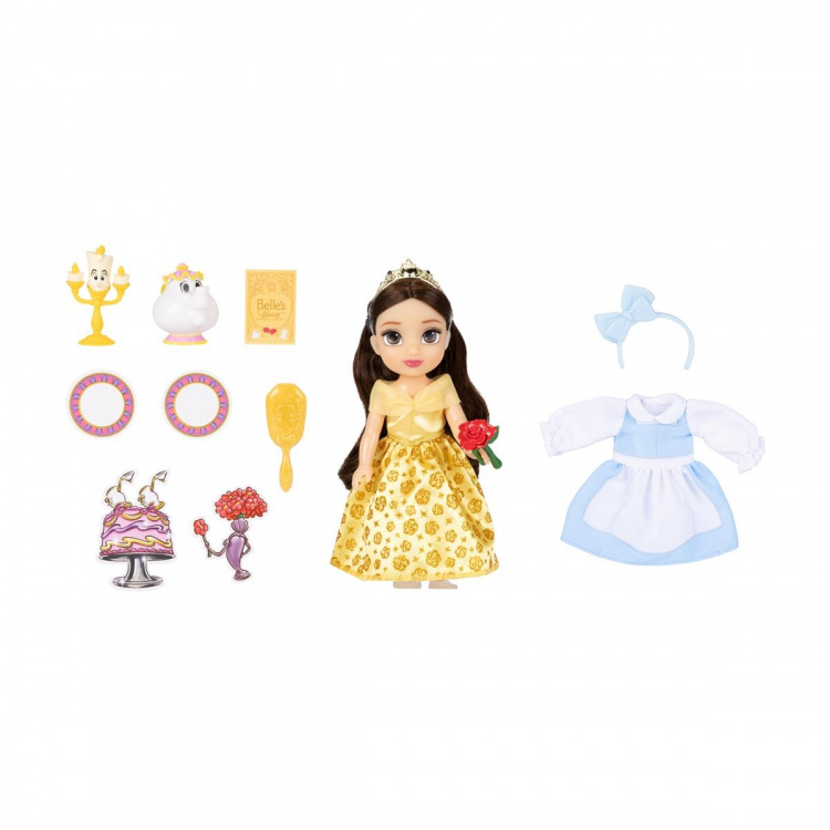 JAKKS Pacific Disney Princess 6 Inch Kleine Pop met Extra Mode & Accessoires Be Our Guest Belle