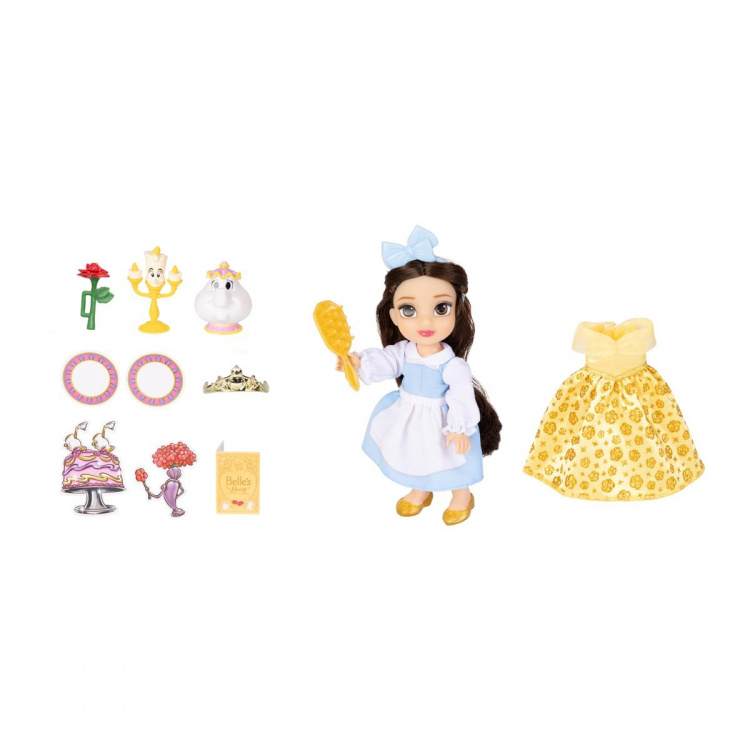JAKKS Pacific Disney Princess 6 Inch Kleine Pop met Extra Mode & Accessoires Be Our Guest Belle