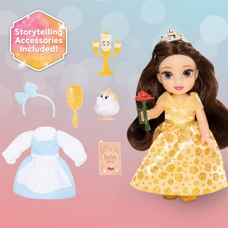 JAKKS Pacific Disney Princess 6 Inch Kleine Pop met Extra Mode & Accessoires Be Our Guest Belle