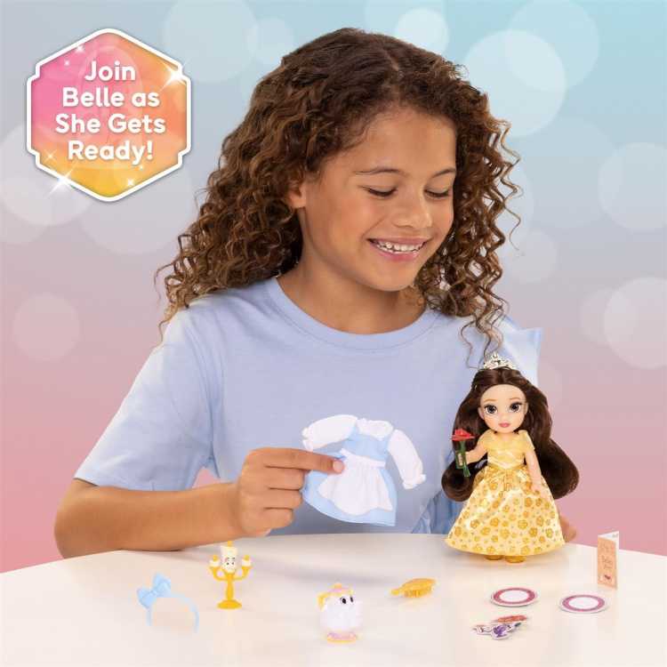 JAKKS Pacific Disney Princess 6 Inch Kleine Pop met Extra Mode & Accessoires Be Our Guest Belle