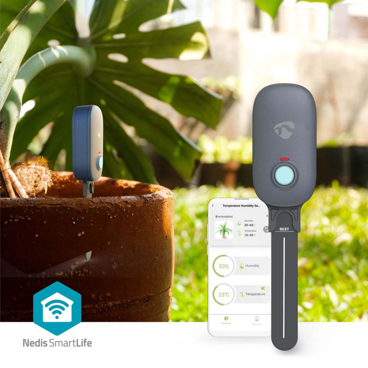 Nedis SmartLife Bodemvochtmeter | Bluetooth® | Batterij Gevoed | IP55 | 0 - 100 % | Android™ / IOS Nedis SmartLife Bodemvochtmeter | Bluetooth® | Batterij Gevoed | IP55 | 0 - 100 % | Android™ / IOS