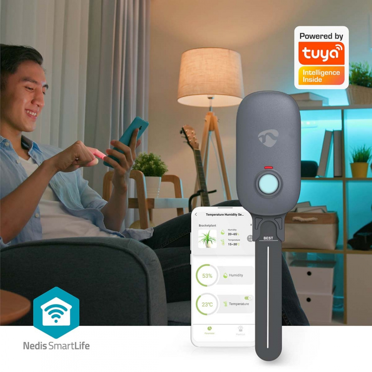 Nedis SmartLife Bodemvochtmeter | Bluetooth® | Batterij Gevoed | IP55 | 0 - 100 % | Android™ / IOS Nedis SmartLife Bodemvochtmeter | Bluetooth® | Batterij Gevoed | IP55 | 0 - 100 % | Android™ / IOS