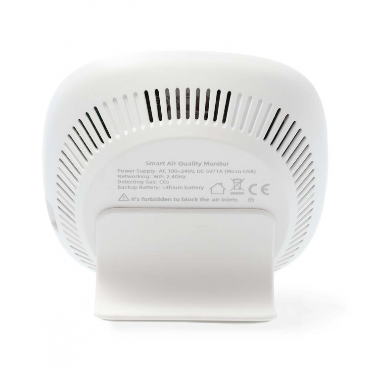 Nedis SmartLife Luchtkwaliteitsmonitor | Wi-Fi | Inclusief display | Koolstofdioxide (CO2) / Temperatuur / Vochtigheid | Android™ / IOS | Wit / Zwart