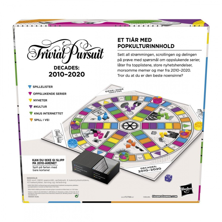 Hasbro Trivial Pursuit Decades: 2010-2020 (NO)