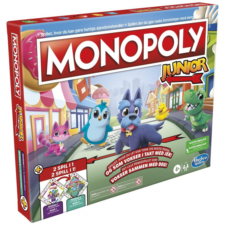 Hasbro Monopoly Junior 2 spellen in 1 (DK/NO)