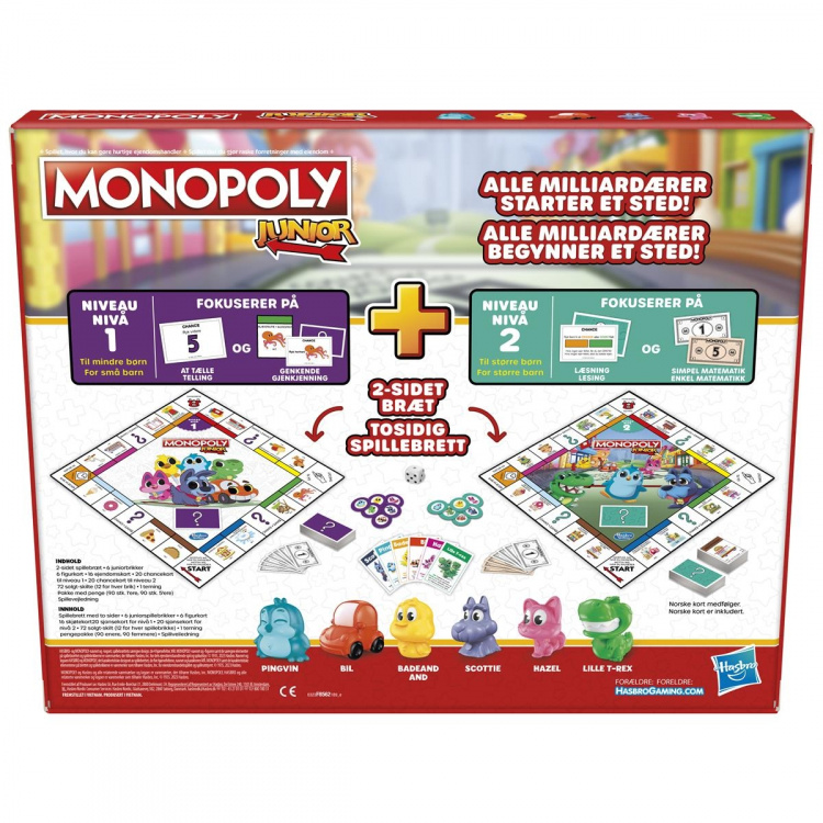 Hasbro Monopoly Junior 2 spellen in 1 (DK/NO)