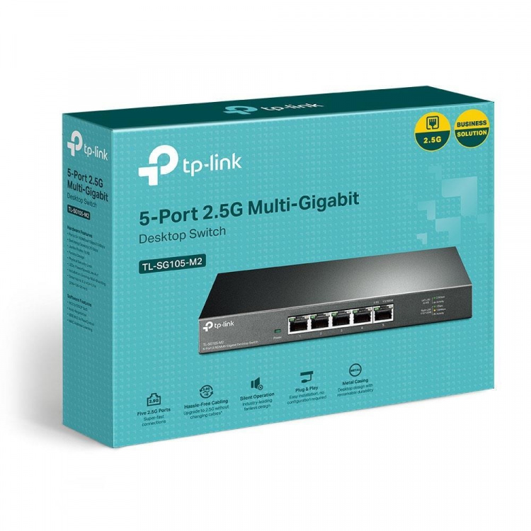TP-Link 5-poorts 2.5G Multi-Gigabit desktopswitch TP-Link 5-poorts 2.5G Multi-Gigabit desktopswitch