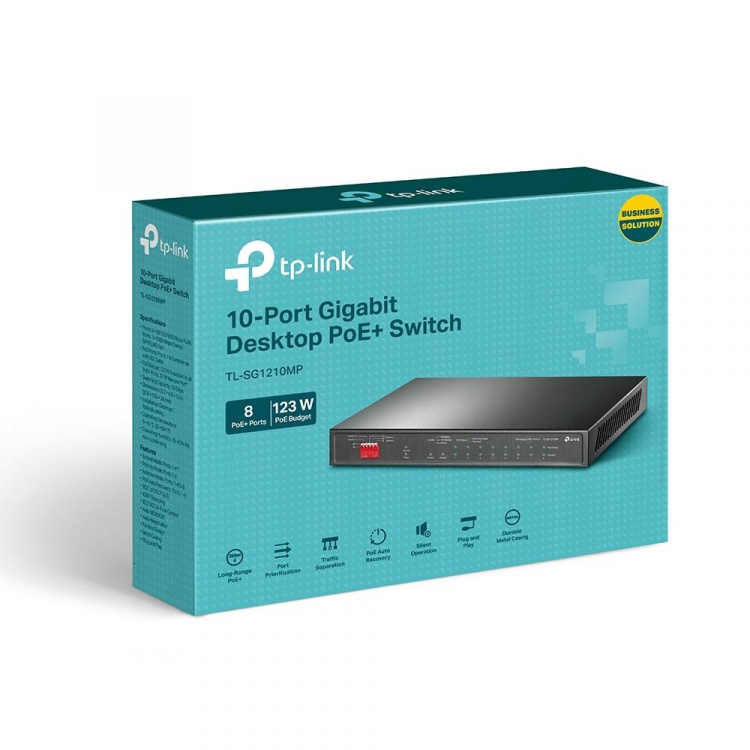 TP-Link 10-poorts Gigabit desktopswitch met 8-poorts PoE+