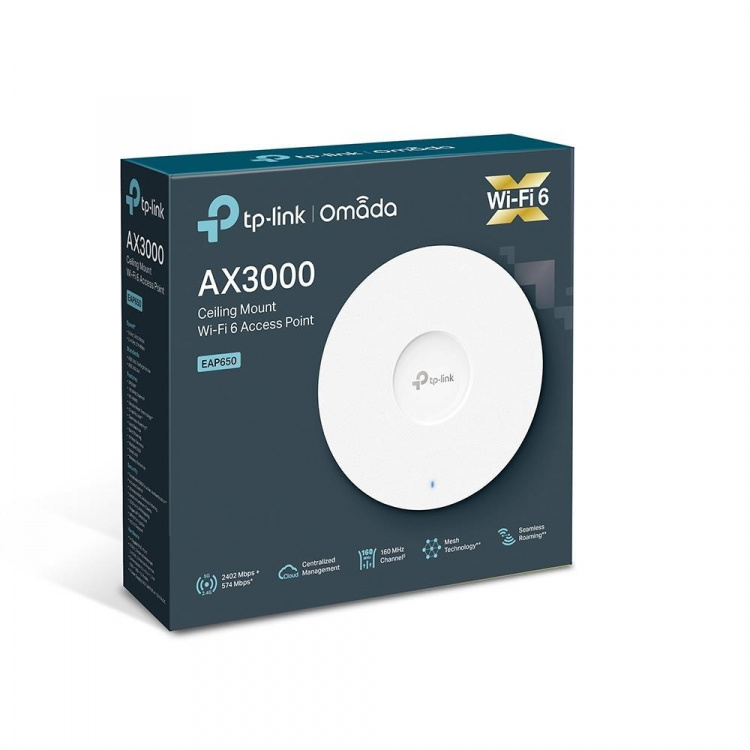 TP-Link AX3000 Draadloos Dual Band WiFi 6 Access Point /EAP650 voor plafondmontage