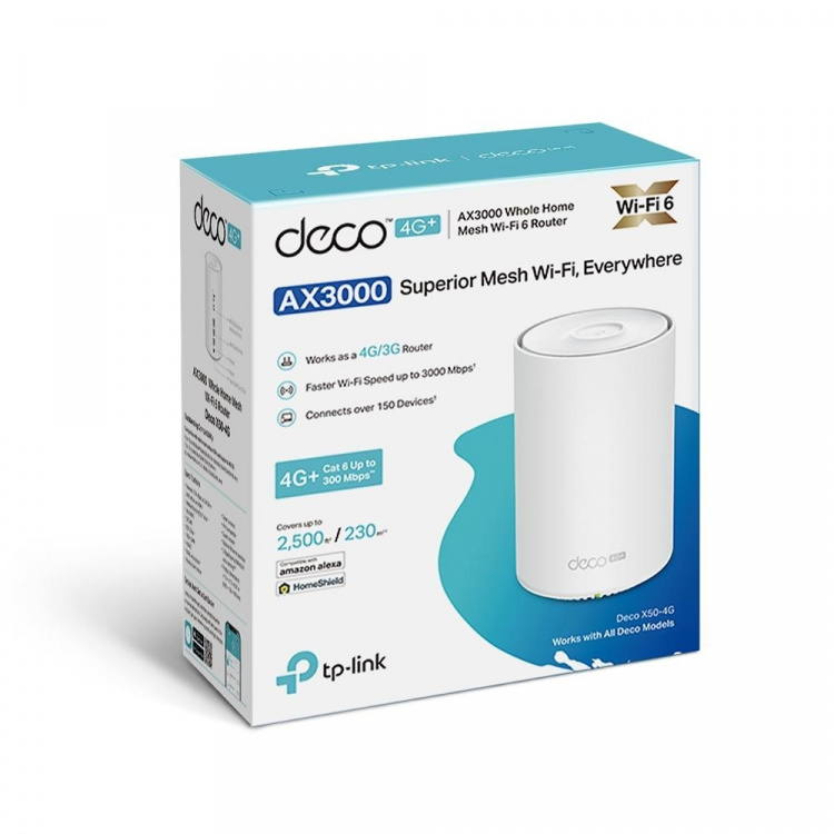 TP-Link Deco X50 Wi-Fi 6 AX3000 4G-netwerkgateway voor het hele huis TP-Link Deco X50 Wi-Fi 6 AX3000 4G-netwerkgateway voor het hele huis