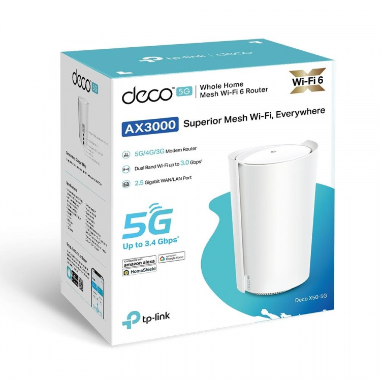 TP-Link Deco X50 AX3000 5G Wi-Fi-6 gateway voor Wi-Fi-netwerk voor het hele huis TP-Link Deco X50 AX3000 5G Wi-Fi-6 gateway voor Wi-Fi-netwerk voor het hele huis