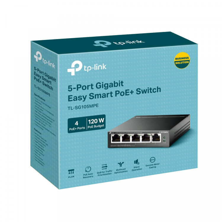 TP-Link 5-poorts Gigabit Easy Smart Switch met 4-poorts PoE+ TP-Link 5-poorts Gigabit Easy Smart Switch met 4-poorts PoE+