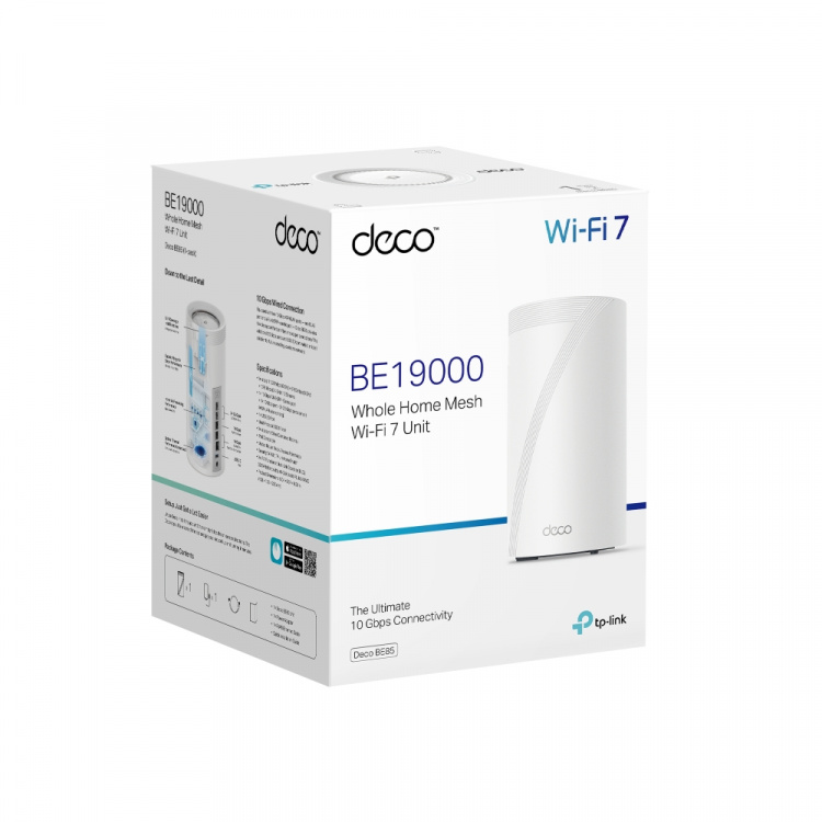 TP-Link Deco BE85 Wi-Fi 7 BE19000 Wi-Fi-systeem voor het hele huis (1-pak)
