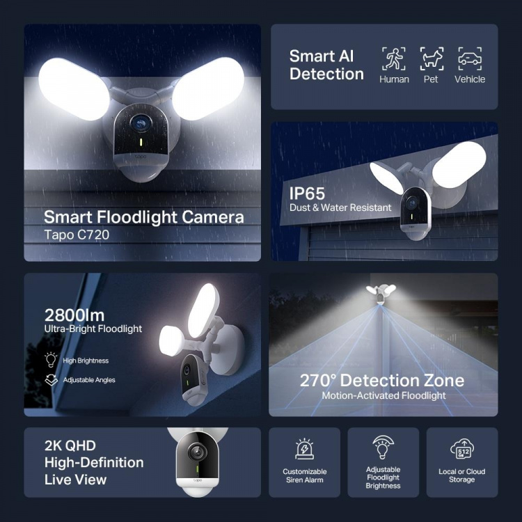 TP-Link Tapo Slimme Schijnwerper Camera /Tapo C720