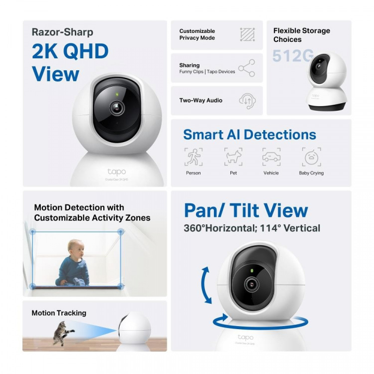 TP-Link Tapo Pan/Tilt AI Home Security Wi-Fi Camera /Tapo C220 TP-Link Tapo Pan/Tilt AI Home Security Wi-Fi Camera /Tapo C220