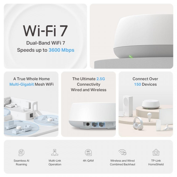 TP-Link Deco BE25 BE3600 Wi-Fi-systeem met netwerk voor het hele huis 7 (2-pak)