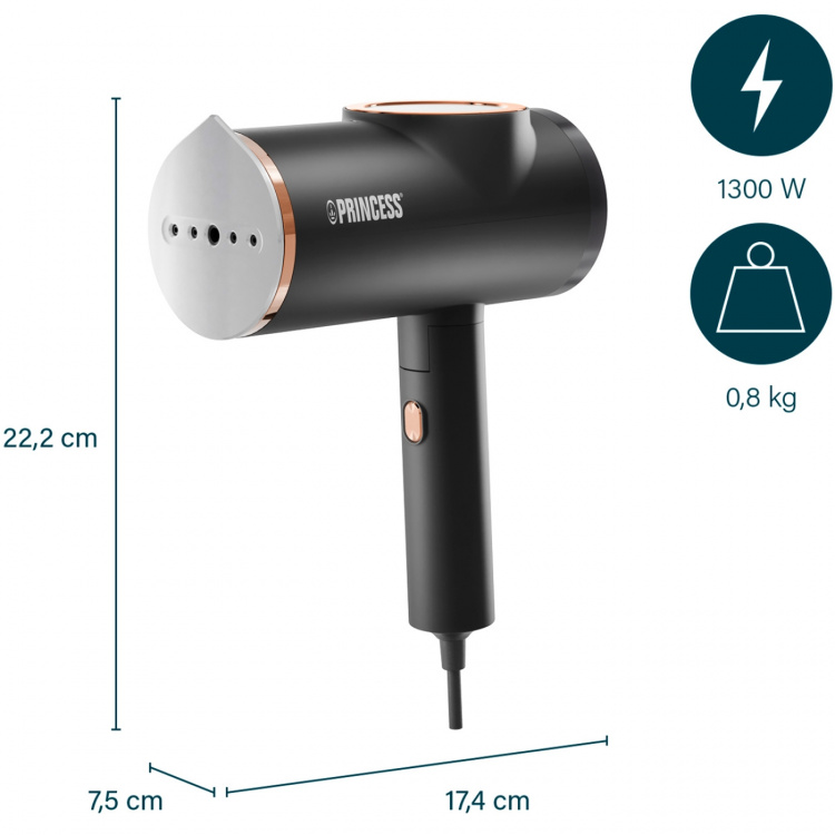 Princess Garment Steamer 2in1 med Noppborttagare 332890 Dual Handheld Princess Garment Steamer 2in1 med Noppborttagare 332890 Dual Handheld
