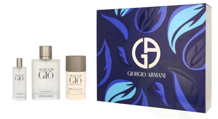 Armani Acqua Di Gio Pour Homme Giftset 190 ml Edt Spray 100ml/Edt Spray 15ml/Deodorant Stick 75g