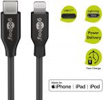 Goobay Lightning till USB-C™ laddnings- och synkroniseringskabel, 0,5 m, svart MFi-kabel för Apple iPhone/iPad Goobay Lightning till USB-C™ laddnings- och synkroniseringskabel, 0,5 m, svart MFi-kabel för Apple iPhone/iPad