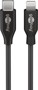 Goobay Lightning till USB-C™ laddnings- och synkroniseringskabel, 1 m, svart MFi-kabel för Apple iPhone/iPad Goobay Lightning till USB-C™ laddnings- och synkroniseringskabel, 1 m, svart MFi-kabel för Apple iPhone/iPad