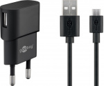 Goobay Micro-USB laddningssats (5 W) Strömförsörjning med Micro-USB-kabel 1 m (svart) Goobay Micro-USB laddningssats (5 W) Strömförsörjning med Micro-USB-kabel 1 m (svart)