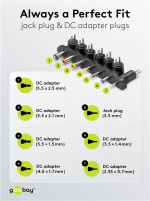 Goobay Universalnätdel (9 V - 24 V max. 24 W / 1,5 A) inkl. 7x DC-adaptrar Goobay Universalnätdel (9 V - 24 V max. 24 W / 1,5 A) inkl. 7x DC-adaptrar