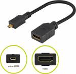 Goobay Micro HDMI™ / HDMI™-adapter HDMI™-mikrokontakt (typ D) > HDMI™-uttag (typ A) Goobay Micro HDMI™ / HDMI™-adapter HDMI™-mikrokontakt (typ D) > HDMI™-uttag (typ A)