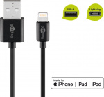 Goobay Lightning USB-kabel för laddning och synkronisering, 1 m, svart MFi-kabel för Apple iPhone/iPad