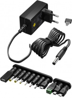 Goobay Universalnätdel 3 V - 12 V, max. 7,2 W inkl. 11 adaptrar: 7 DC-adaptrar plus USB-C™, USB-A, USB Mini-B, Micro-USB och terminalblock