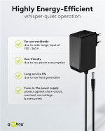 Goobay 12 V nätdel (27 W / 2,25 A) med centrumstift (han) 5,5 mm x 2,1 mm Goobay 12 V nätdel (27 W / 2,25 A) med centrumstift (han) 5,5 mm x 2,1 mm