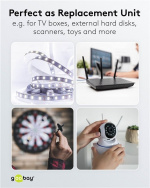 Goobay 12 V nätdel (27 W / 2,25 A) med centrumstift (han) 5,5 mm x 2,1 mm Goobay 12 V nätdel (27 W / 2,25 A) med centrumstift (han) 5,5 mm x 2,1 mm