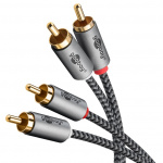 Goobay Stereo RCA-kabel, 2 m 2x RCA-kontakt (ljud vänster / höger) > 2x RCA-kontakt (ljud vänster / höger)