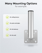 Goobay Vägghållare i aluminium för parabolantenn, avstånd till väggen 250 mm högkvalitativt väggfäste för parabolantenner av rostfri och väderbeständig aluminium