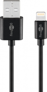 Goobay Lightning USB-kabel för laddning och synkronisering, 0,5 m, svart MFi-kabel för Apple iPhone/iPad