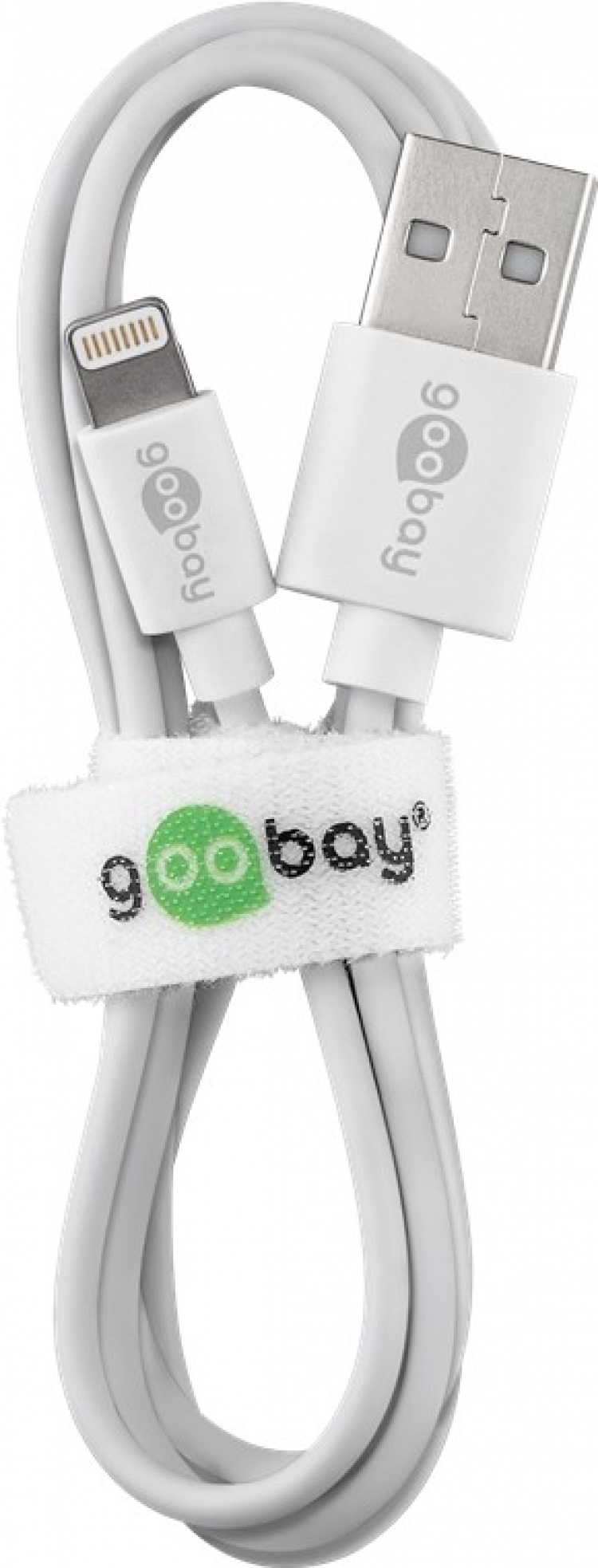 Goobay Lightning USB-kabel för laddning och synkronisering, 2 m, vit MFi-kabel för Apple iPhone/iPad