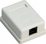 Goobay 1-port RJ45-kopplingsdosa, CAT 6, UTP, vit okapslad