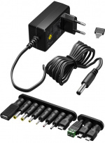 Goobay Universalnätdel 3 V - 12 V, max. 3,6 W inkl. 11 adaptrar: 7 DC-adaptrar plus USB-C™, USB-A, USB Mini-B, Micro-USB och terminalblock