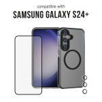 3SIXT 4in1 Protection Bundle mobilskal, skärmskydd, kameraskydd och stressfri applikator, kompatibel med Samsung Galaxy S24+, transparent