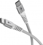 Goobay USB-C™ supersoft textilkabel med metallkontakter, 0,5 m, vit elegant och extra robust anslutningskabel för enheter med USB-C™-port