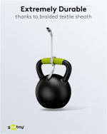 Goobay USB-C™ supersoft textilkabel med metallkontakter, 2 m, vit elegant och extra robust anslutningskabel för enheter med USB-C™-port